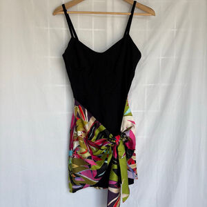 Women's Zara Mixed pareo Dress tropical floral tropical Black/multi color Medium